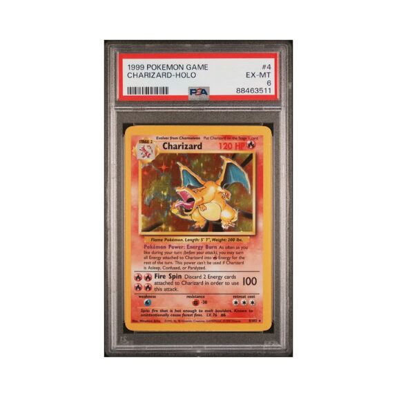 1999 Pokémon Base Set #4 Charizard – Holo PSA 6 (EX-MT)