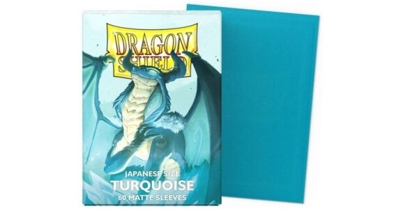 Turquoise Matte Sleeves fra Dragon Shield (Japanese Size)
