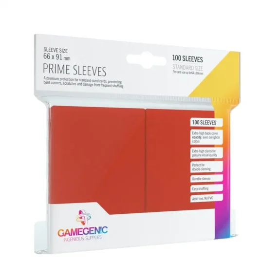 Matte Prime Sleeves Rød 66x91mm (100 stk)