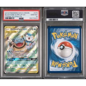 BLASTOISE & PIPLUP GX COSMIC ECLIPSE PSA 10