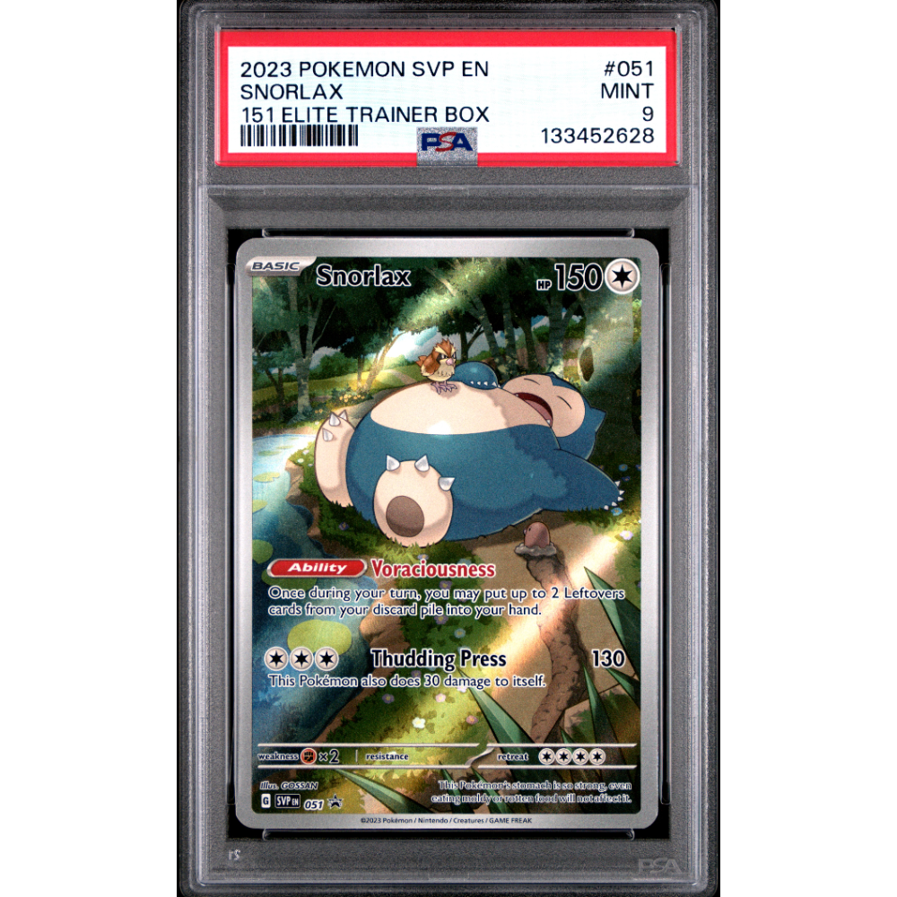SNORLAX #051 151 ELITE TRAINER BOX PSA 9 - Front