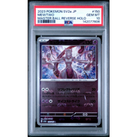 MEWTWO #150 MASTER BALL REVERSE HOLO PSA 10 - Front