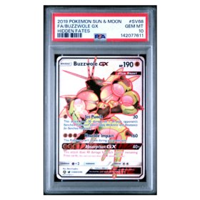 FA/BUZZWOLE GX #SV68 HIDDEN FATES PSA 10 - Front