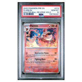 FLAREON #013 MASTER BALL REVERSE HOLO PSA 10 - Front