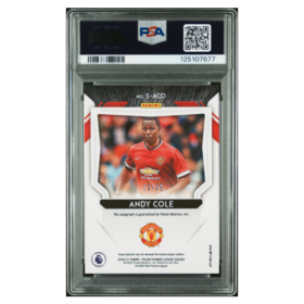 ANDY COLE #ACO SIGNATURES-PURPLE PRIZM PSA 10 - Back