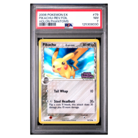 PIKACHU-REV.FOIL #79 HOLON PHANTOMS PSA 7 - Front