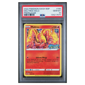MOLTRES-HOLO #185 PRERELEASE PSA 10 - Front