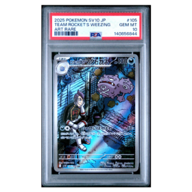 TEAM ROCKET'S WEEZING #105 ART RARE PSA 10 - Front