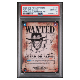 PORTGAS D. ACE #119 WANTED ALTERNATE ART PSA 10 - Front