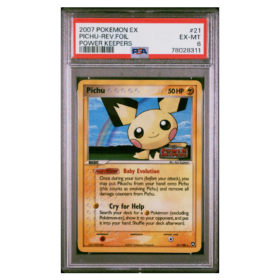PICHU-REV.FOIL #21 POWER KEEPERS PSA 6 - Front