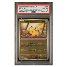 PIKACHU #025 MASTER BALL REVERSE HOLO PSA 10 - Front