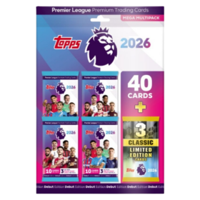 Topps Premier League Mega Multipack – 40 kort + 3 Limited Edition