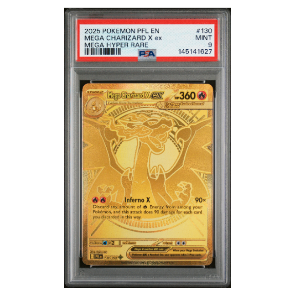 MEGA CHARIZARD X ex #130 MEGA HYPER RARE PSA 9 - andcards.dk