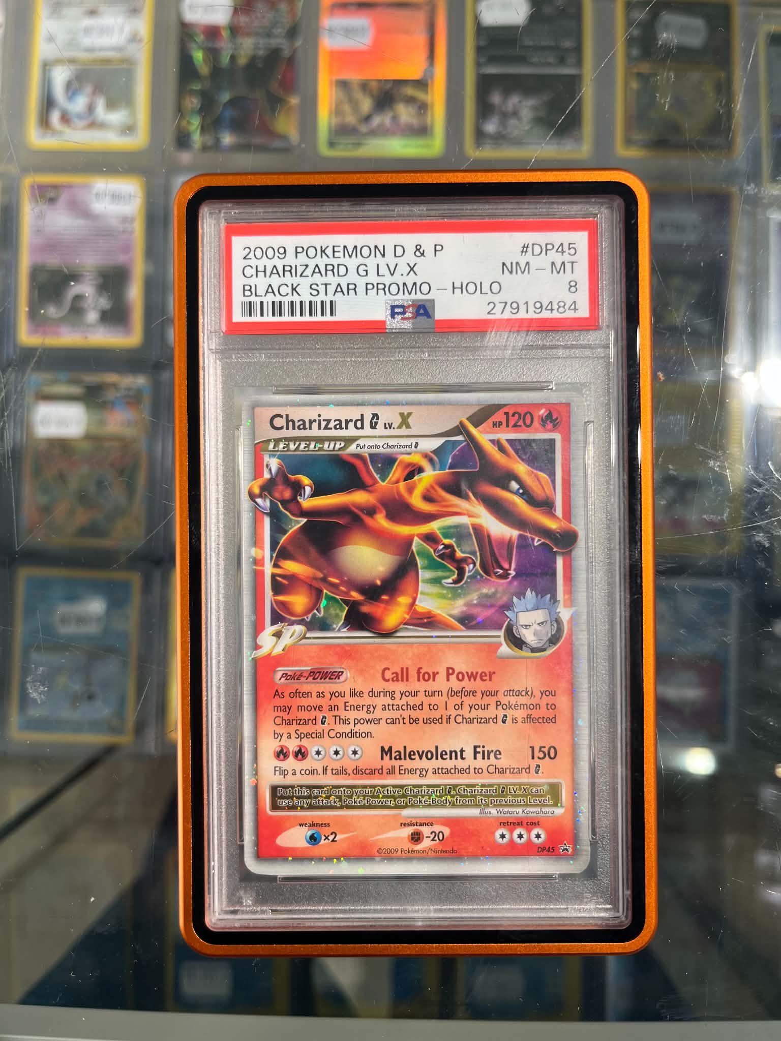 CHARIZARD G LV.X #DP45 BLACK STAR PROMO-HOLO PSA 8