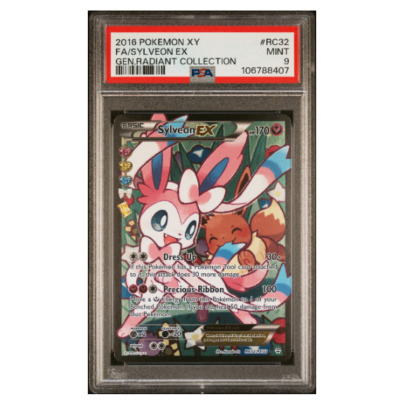 FA/SYLVEON EX #RC32 GEN.RADIANT COLLECTION PSA 9 - Front