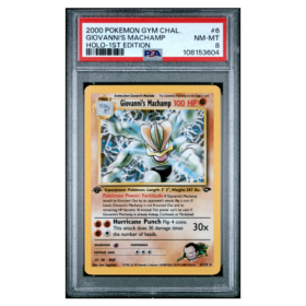 GIOVANNI'S MACHAMP #6 HOLO-1ST EDITION PSA 8 - Front