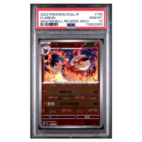 FLAREON #136 MASTER BALL REVERSE HOLO PSA 10 - Front