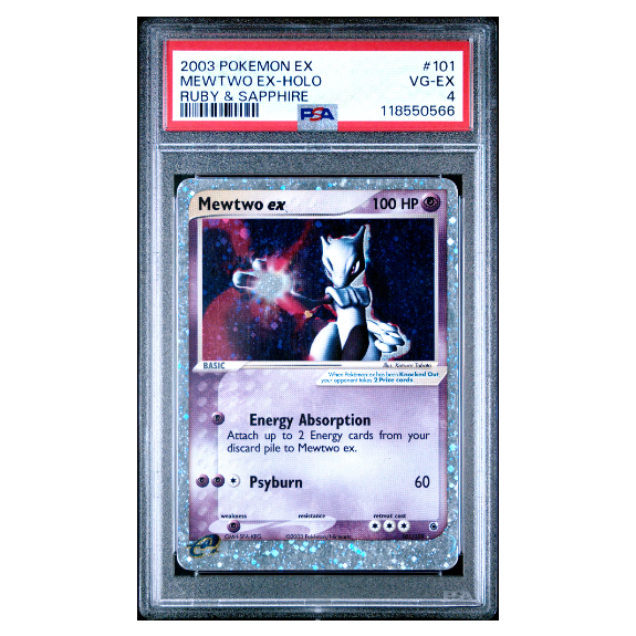 MEWTWO EX-HOLO #101 RUBY & SAPPHIRE PSA 4 - Front