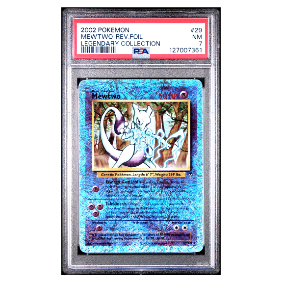 MEWTWO-REV.FOIL #29 LEGENDARY COLLECTION PSA 7 - Front