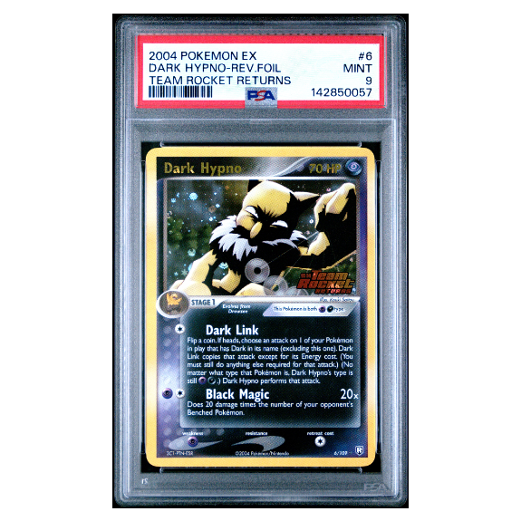 DARK HYPNO-REV.FOIL #6 TEAM ROCKET RETURNS PSA 9 - Front