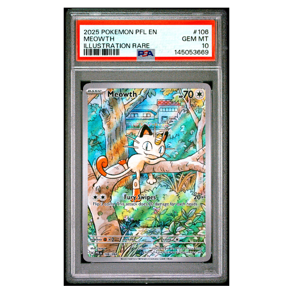 MEOWTH #106 ILLUSTRATION RARE PSA 10 - Front