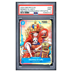 MONKEY D. LUFFY #043 2ND ANN TOURNAMENT-PRTCPTN PSA 9 - Front
