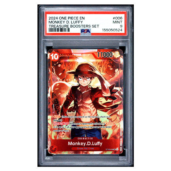 MONKEY D. LUFFY #006 TREASURE BOOSTERS SET PSA 9 - Front