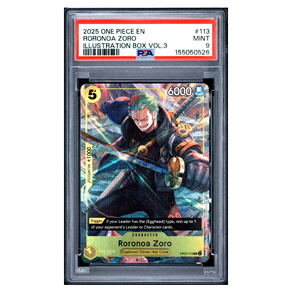 RORONOA ZORO #113 ILLUSTRATION BOX VOL.3 PSA 9 - Front