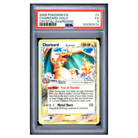 CHARIZARD-HOLO #4 CRYSTAL GUARDIANS PSA 5 - Front