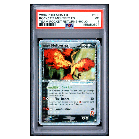 ROCKET'S MOLTRES EX #100 TEAM ROCKET RETURNS-HOLO PSA 3 - Front