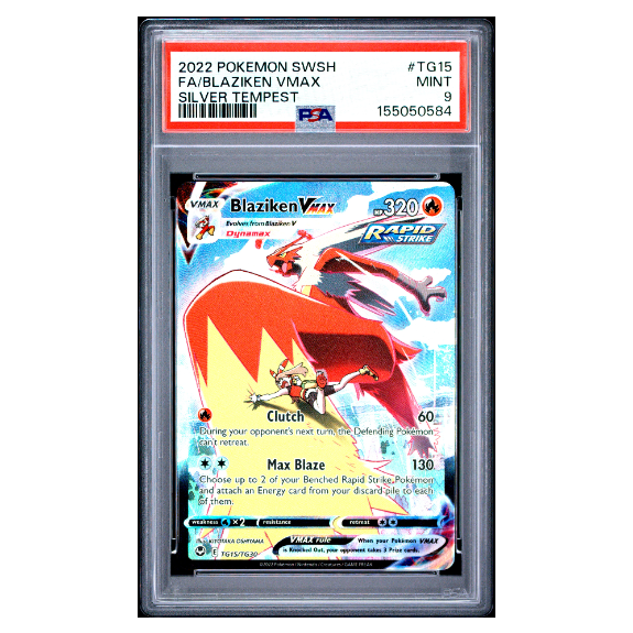 FA/BLAZIKEN VMAX #TG15 SILVER TEMPEST PSA 9 - Front
