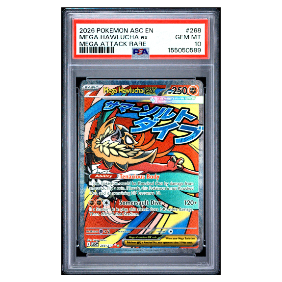 MEGA HAWLUCHA ex #268 MEGA ATTACK RARE PSA 10 - Front