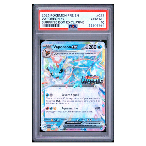 VAPOREON ex #023 SURPRISE BOX EXCLUSIVE PSA 10 - Front