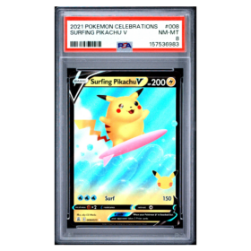 SURFING PIKACHU V #008 PSA 8 - Front