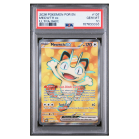 MEOWTH ex #107 ULTRA RARE PSA 10 - Front