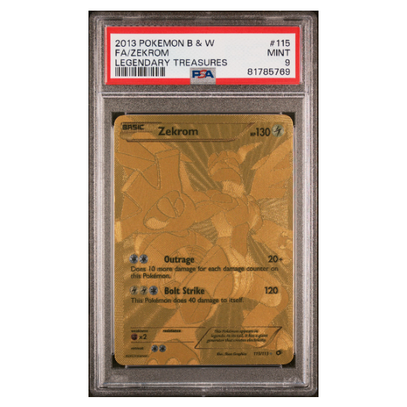 FA/ZEKROM #115 LEGENDARY TREASURES PSA 9 - Front