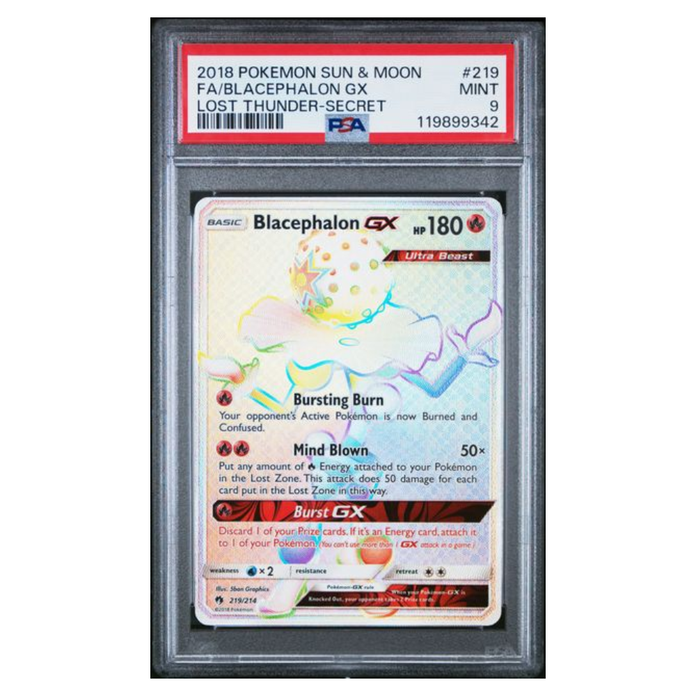 FA/BLACEPHALON GX #219 LOST THUNDER-SECRET PSA 9 - Front