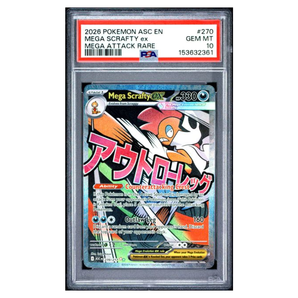 MEGA SCRAFTY ex #270 MEGA ATTACK RARE PSA 10 - Front