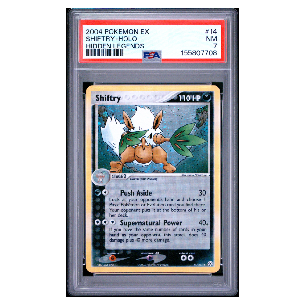 SHIFTRY-HOLO #14 HIDDEN LEGENDS PSA 7 - Front