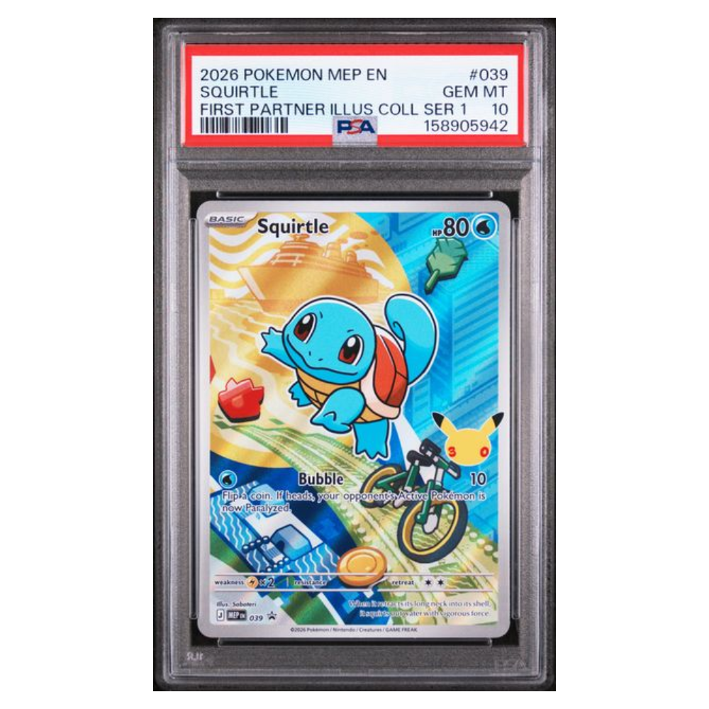 SQUIRTLE #039 FIRST PARTNER ILLUS COLL SER 1 PSA 10 - Front
