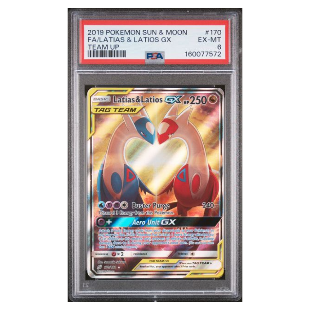 FA/LATIAS & LATIOS GX #170 TEAM UP PSA 6 - Front
