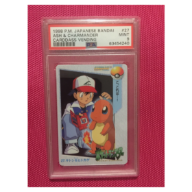 ASH & CHARMANDER #27 CARDDASS VENDING PSA 9 - Back