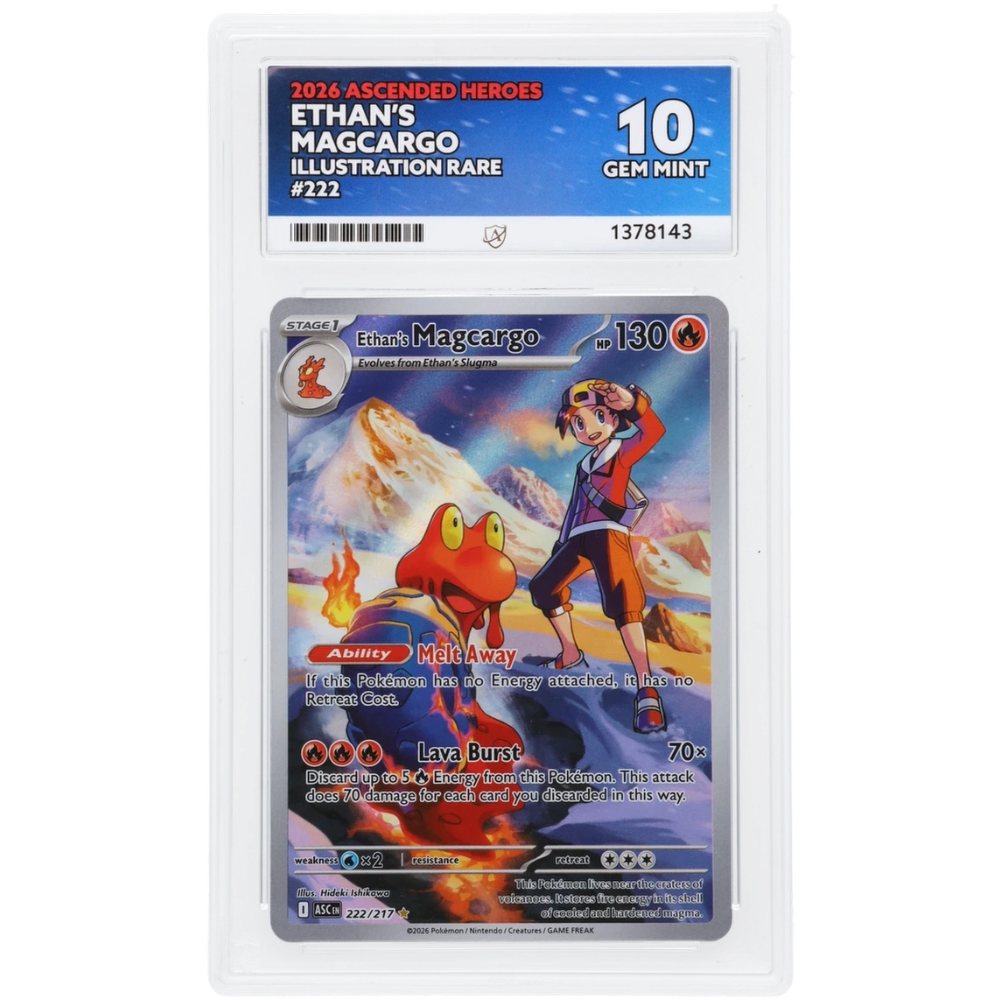 Ethan’s Magcargo #222/217 Illustration Rare ACE 10 - Front