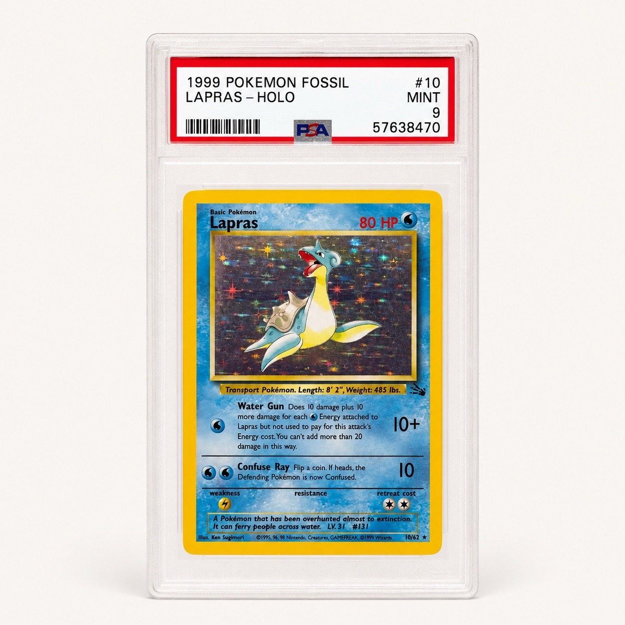 LAPRAS-HOLO #10 PSA 9