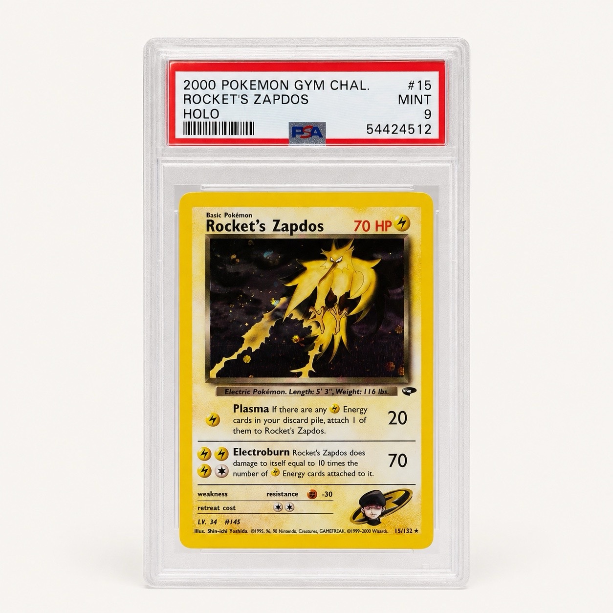 ROCKET'S ZAPDOS #15 HOLO PSA 9
