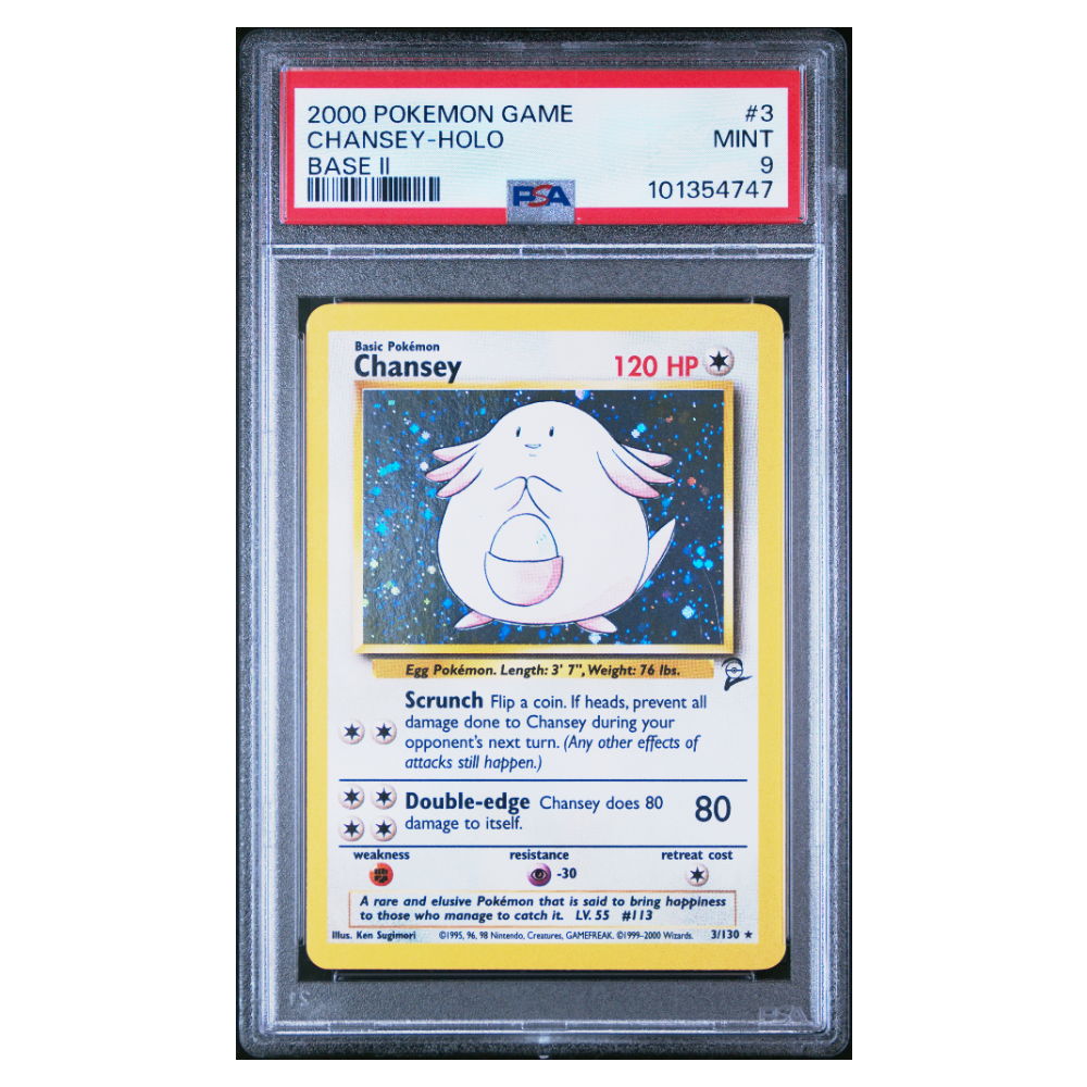 CHANSEY-HOLO #3 BASE II PSA 9 - Front