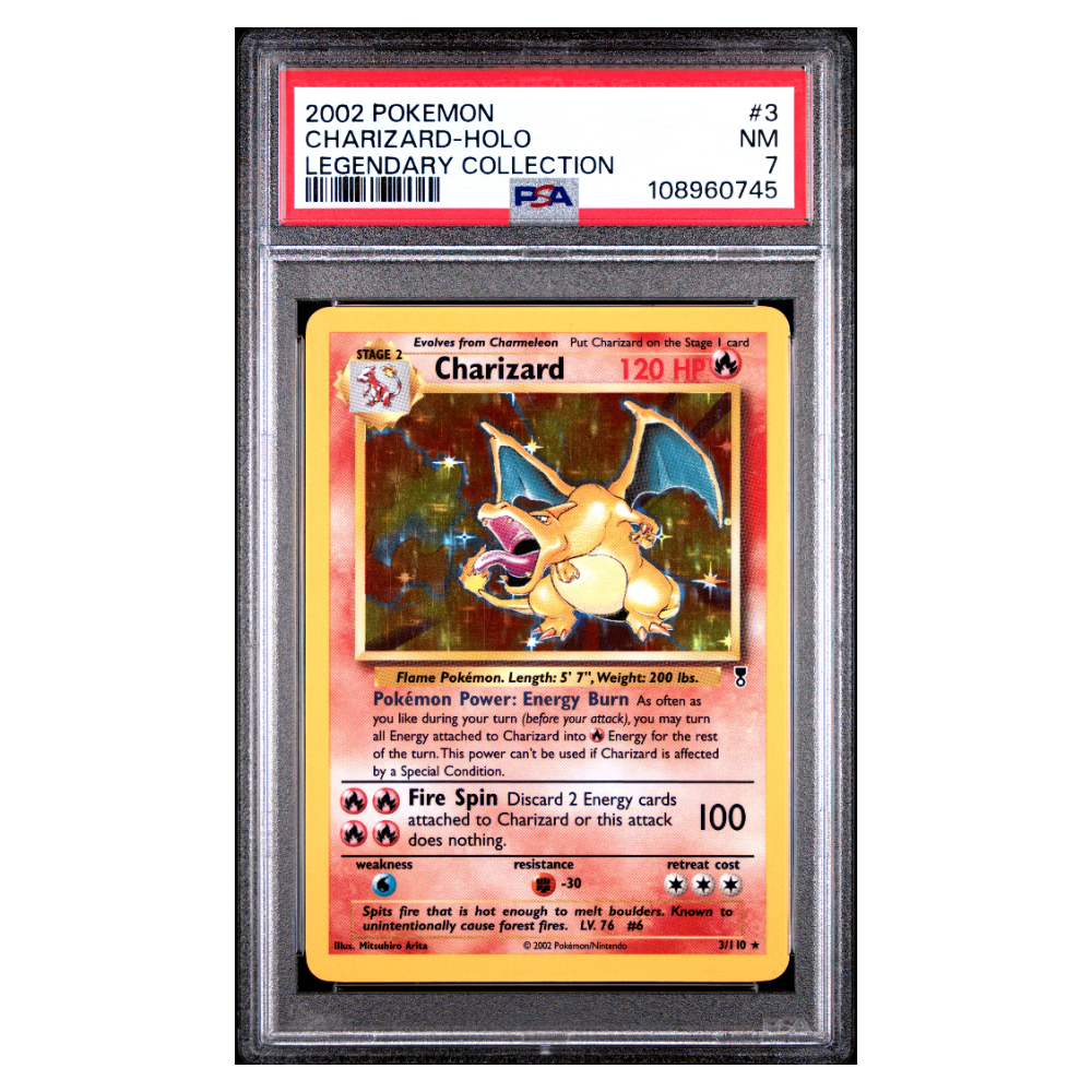 CHARIZARD-HOLO #3 LEGENDARY COLLECTION PSA 7 - Front