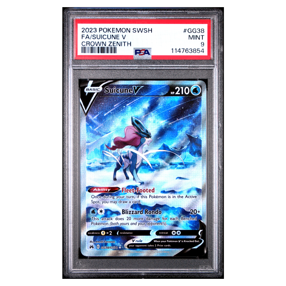 FA/SUICUNE V #GG38 CROWN ZENITH PSA 9 - Front