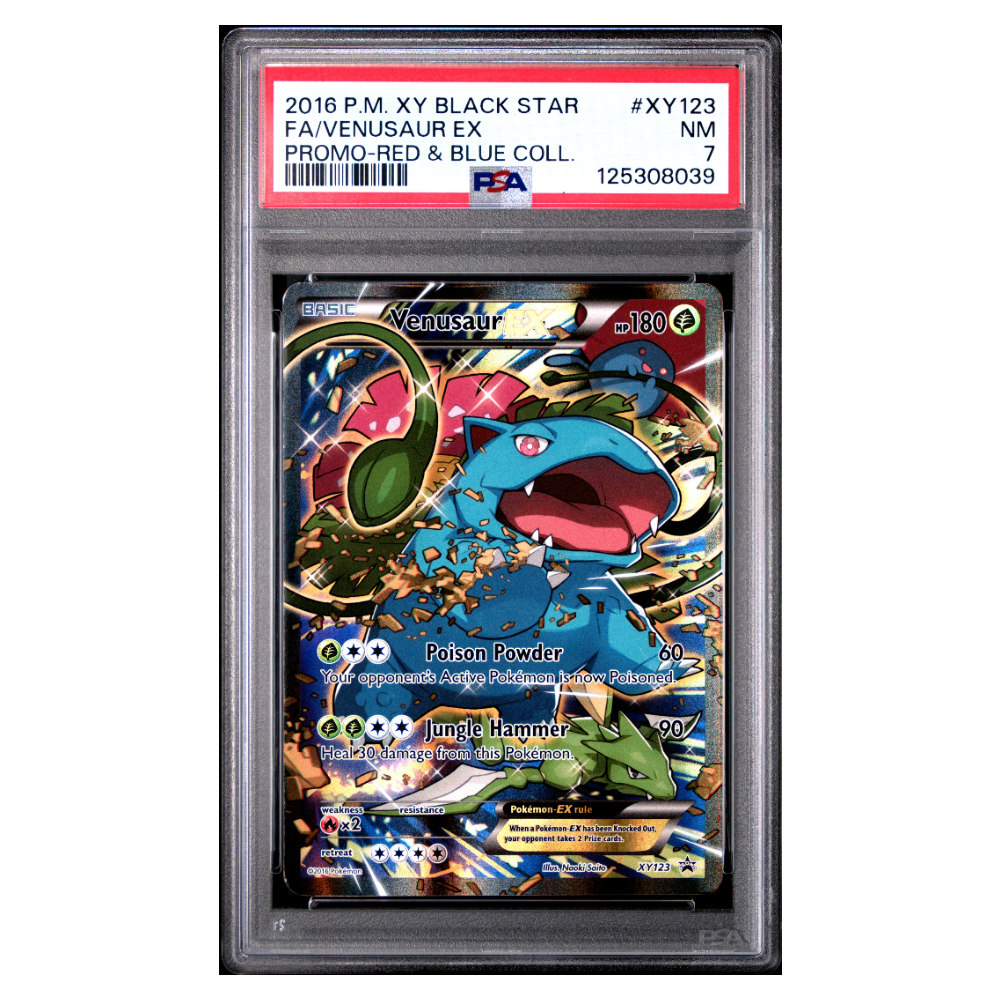 FA/VENUSAUR EX #XY123 PROMO-RED & BLUE COLL. PSA 7 - Front
