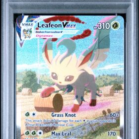 FA/LEAFEON VMAX #205 EVOLVING SKIES-SECRET PSA 9 - Front